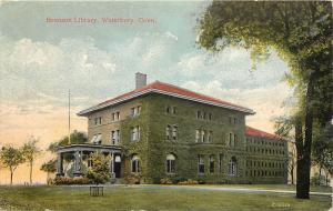 Vintage Postcard Bronson Library Waterbury CT New Haven County