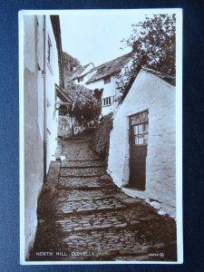 Devon CLOVELLY North Hillt c1920s RP Postcard by Valentine 98832JV