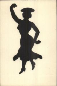 Art Deco Sexy Woman Semi Nude Silhouette Pasted on c1910 French Postcard #6