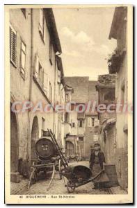 Old Postcard Riquewihr Rue St Nicolas