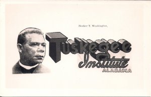 RPPC BLACK AMERICANA Tuskegee Institute, AL, Booker T. Washington, College,
