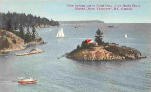 Point Grey from North Shore Marine Drive Vancouver BC Canada 1910s postcard