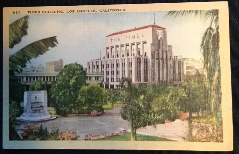 Times Building Los Angeles CA Unused Postcard LB