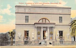 SAVANNAH GEORGIA~TELFAIR ACADEMY ARTS & SCIENCES-121 BARNARD ST POSTCARD 1910s 