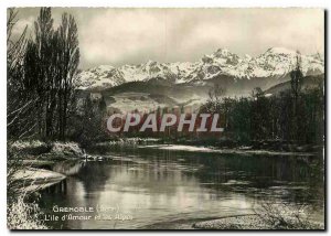 Modern Postcard Grenoble Isere The Island of Love and the Alps