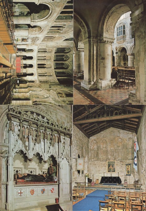 London Priory Church Of St Bartholomew The Great Interior 4x Postcard s