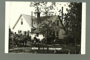 Rose City MINNESOTA RP 1913 CREAMERY Crowd GHOST TOWN nr Eagle Bend Miltona