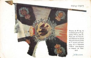 FRANCE BATTLE TESTED FLAG ARTIST SIGNED J.F. BOUCHOR WWI MILITARY POSTCARD 1915