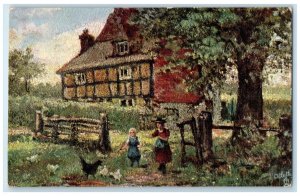 1906 Country Life Surrey Farmhouse England Posted Oilette Tuck Art Postcard