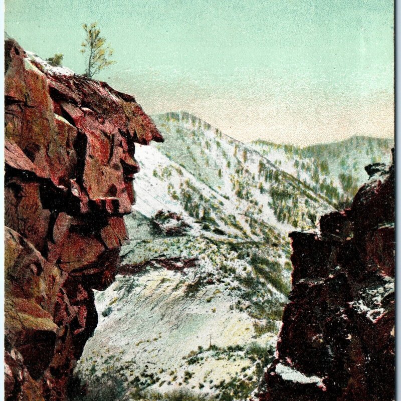 c1910s Weber Canyon, UT Devil's Gate Mountain Rock Road PNC Postcard Canon A116