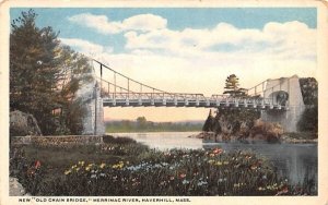 New Old Chain Bridge in Haverhill, Massachusetts Merrimac River.