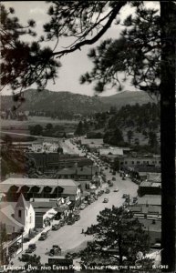 Estes Park CO Birdseye of Elkhorn Ave Sanborn Real Photo Postcard