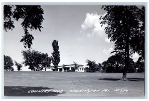 Washington Iowa IA Postcard RPPC Photo Country Club c1940's Unposted Vintage