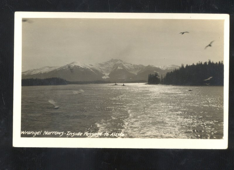 RPPC WRANGEL NARROWS INSIDE PASSAGE TO ALASKA VINTAGE REAL PHOTO POSTCARD