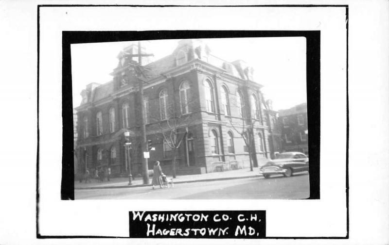 Hagerstown Maryland Washington Court House Real Photo Antique Postcard K62905