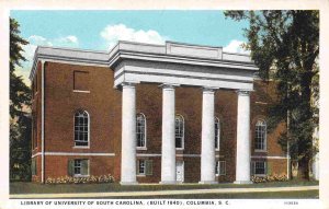 University South Carolina Library Columbia SC 1920s postcard