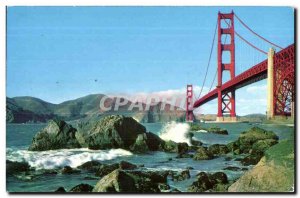 Old Postcard Golden Gate Bridge This is thw world s tallest and Largest singl...