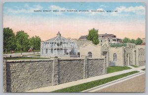 Waukesha Wisconsin~North Street Well And Pumping Station~Vintage Linen Postcard