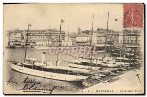Old Postcard Boat Marseille The old port