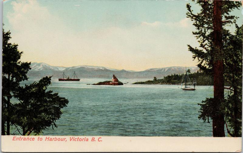 Entrance to Harbour Victoria BC TN Hibben Postcard D87