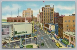 Grand Rapids MI~Monroe Avenue Looking West From Division Avenue~Vintage Postcard 