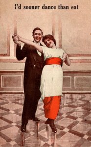 Romantic Couple I'd Sooner Dance Than Eat 1906