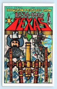 TX Texas Advertising HOUSTON POSTCARD SHOW 1986 John Delulio Comic Art  Postcard