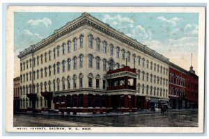 1921 Exterior View Hotel Fordney Saginaw West Side Michigan MI Vintage Postcard