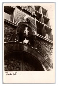 RPPC City Hall Entrance Statue Venlo Netherlands UNP Postcard V22