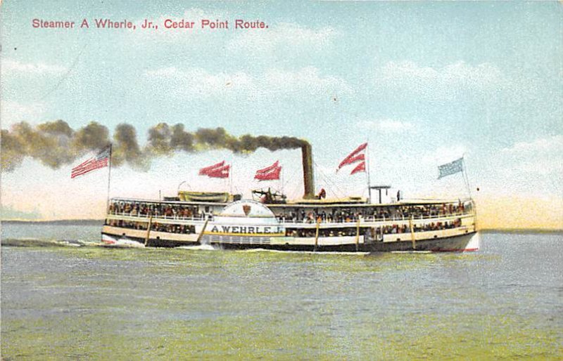 Steamer A Wherle Cedar Point Route River Boat Unused 