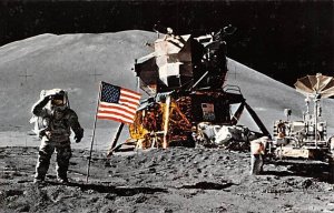 Astronaut Irwin  Saluting Beside Flag View Images 