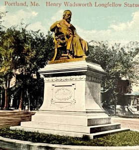 Henry Wadsworth Longfellow Statue Postcard Portland Maine Memorial 1910s DWS5B