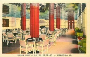 Alexandria Louisiana Hotel Bentley 1940s Mirror Room MWM Postcard 21-12798