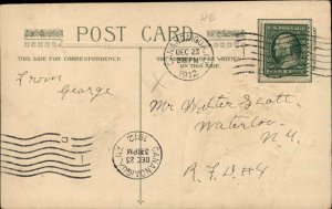 Winsch Christmas Snowy River Scene c1910 Vintage Postcard