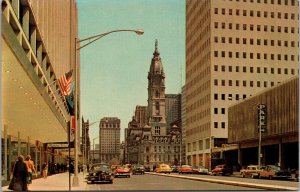 Vtg 1960s Penn Center City Hall Pittsburgh Pennsylvania PA Postcard