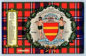 Scotland Postcard Cameron Slogan Badge Oak Coat of Arms c1910 Unposted