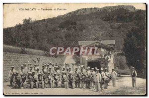 Old Postcard Army Drums and bugles