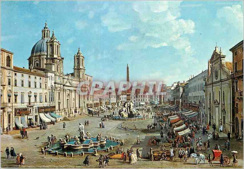 Postcard Modern Gaspare Vanvitell Roma Piazza Navona