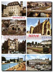 Modern Postcard Brive Hotel De Ville roundabout pool Cardinal church theater