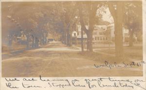 Walpole New Hampshire~Street Scene~Horse & Buggy in Distance~1906 RPPC