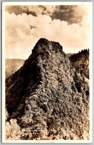 Great Smoky Mountains Tennessee 1940s RPPC Real Photo Postcard Chimney Tops