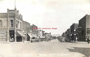 MN, Blue Earth, Minnesota, RPPC, Main Street, North, 30s Cars, Photo No 651 