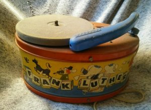 VINTAGE 1950 Decca Childs Phonograph Record Player DP-47 FRANK LUTHER (Disney)