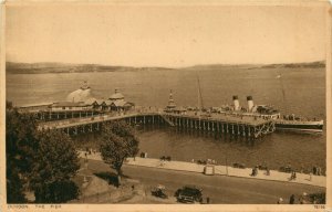 1920s Scotland The Pier at Dunoon Aerial ViewVintage Postcard