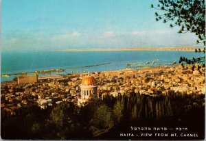 Haifa Israel view from Mt Carmel Continental Postcard C10