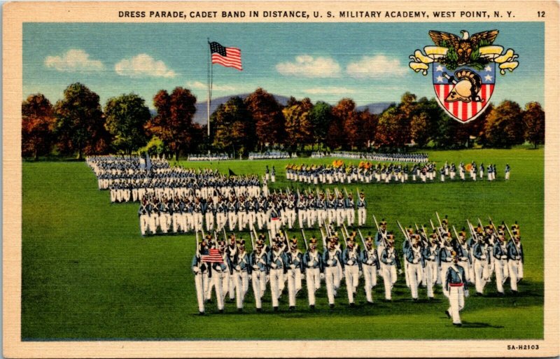 USA photo postcard of West Point cadets on dress parade USA photo postcard of West Point cadets on dress parade
