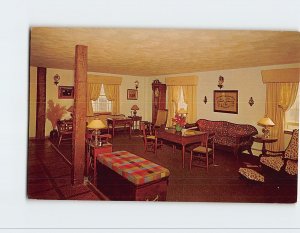 Postcard Lobby, Die Heimat Motor Hotel, Homestead, Iowa