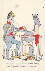 German Royalty, Germany Kaiser Wilhelm II Caricature Sharpening Sword, d'Amy 