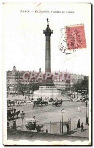 Old Postcard Paris Bastille July Column