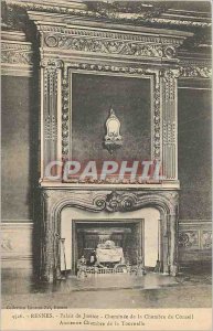 Old Postcard Rennes Fireplace courthouse in Old Council House Chamber of the ...